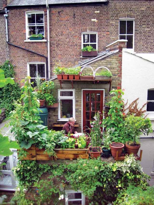 kleiner garten topfpflanzen ordnen terrasse