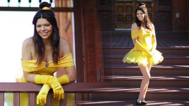 kostüm inspiration belle gelbes kleid tutu röckchen frisur