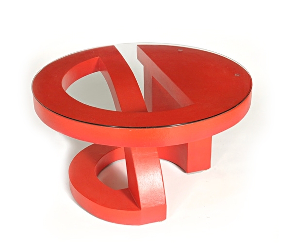 rote rund Tisch-kaffeetisch kunststoff glas-platte 