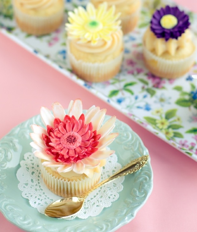 servieren Cupcakes Blüten Deko Ideen Form süß