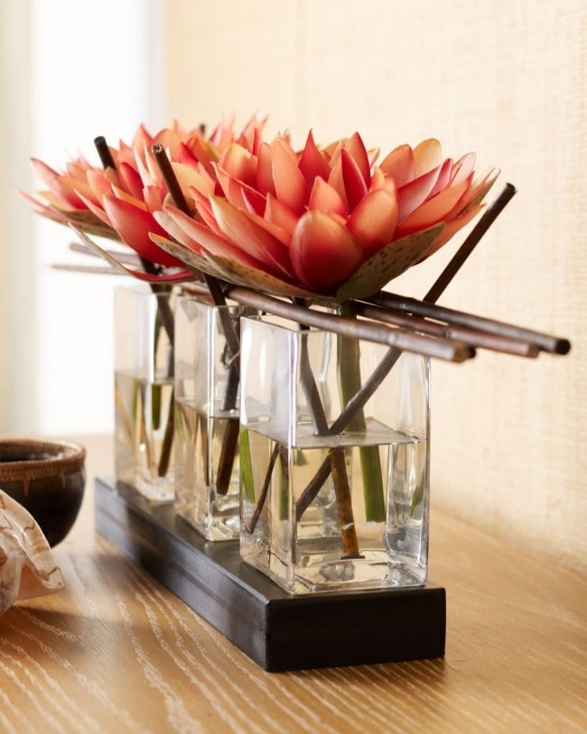 lotosblume glasvasen japanischer stil pflanzen nach feng shui energie haus