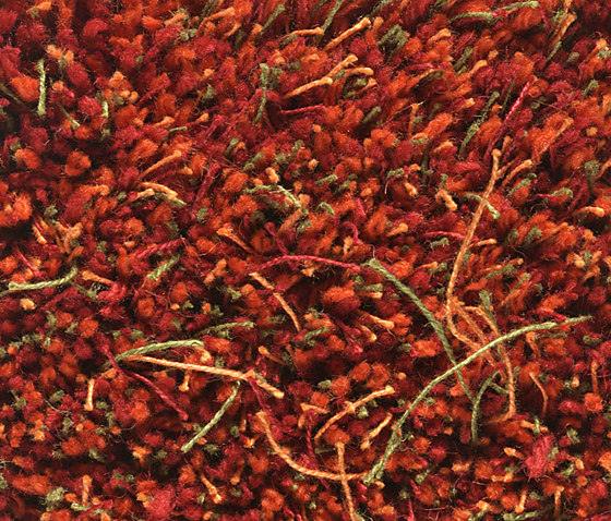  shaggy hochflor teppich moss orange wolle leinen