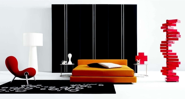 moderner kleiderschrank ideen schwarz weiß grifflos Studio Cappellini