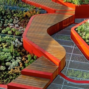 modernes Flachdach Begrünung Idee Australien umweltfreundliches Konzept Gestaltung