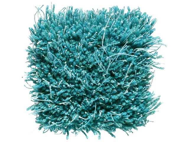 moss teppich hochflor wolle leinen material türkisblau