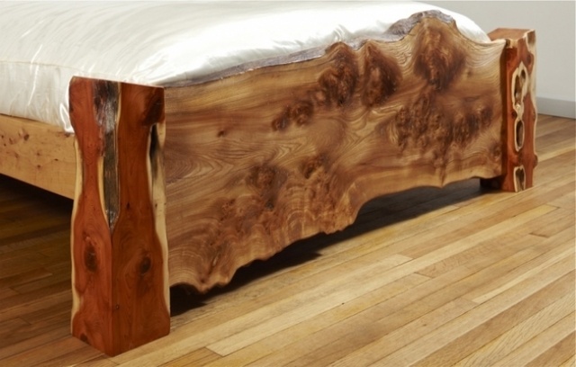Bett design originell Trittbrett-rustik allan-lake furniture
