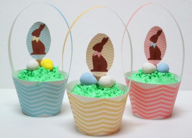 osterkorb basteln aus papier freude für kinder hase eier dekorative