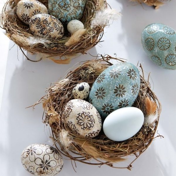 ostern-dekoideen Eier dekoration-Vogelnest frühling