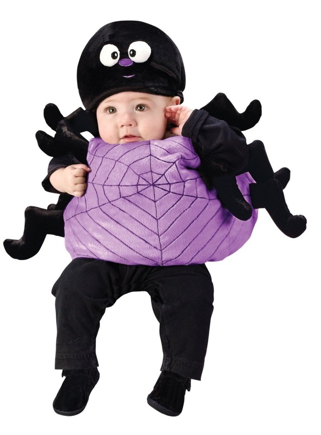 party ideen verkleidung schwarze Spinne-Kostümideen Fasching-Baby 