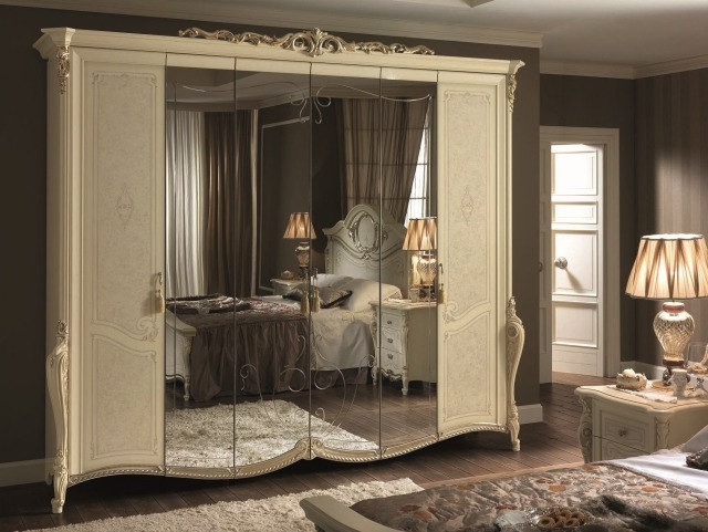 stil-kleiderschrank spiegel reich verziert elfenbein tiziano arredoclassic