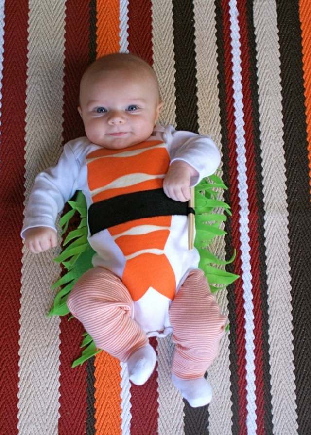 sushi baby kostüm selber machen idee lustig fasching halloween