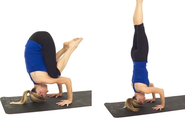 yoga haltung kopfstand sehr komliziert fortgeschrittene geeignet