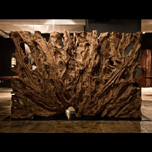 Holz Skulptur Wohnzimmer Deko Ideen modern