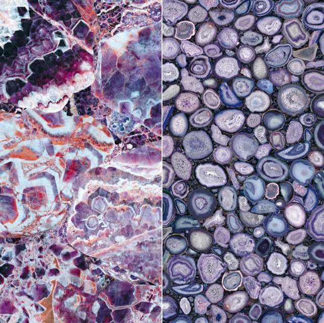 Steinplatten lila Wandverkleidung edel Ideen Farben Platten