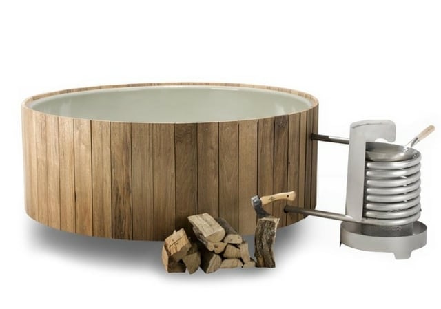  Badetonne originell praktisch Holzofen kostengünstige Alternative Whirlpool