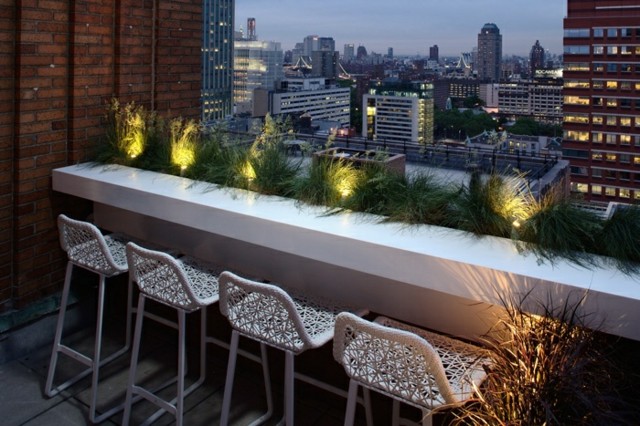Balkon gestalten Ideen Tisch Beleuchtung Ideen frisch modern einrichten