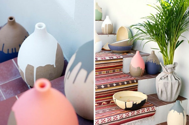  Keramikwaren Vasen neu streichen kreativ dekorieren coole Bastelideen