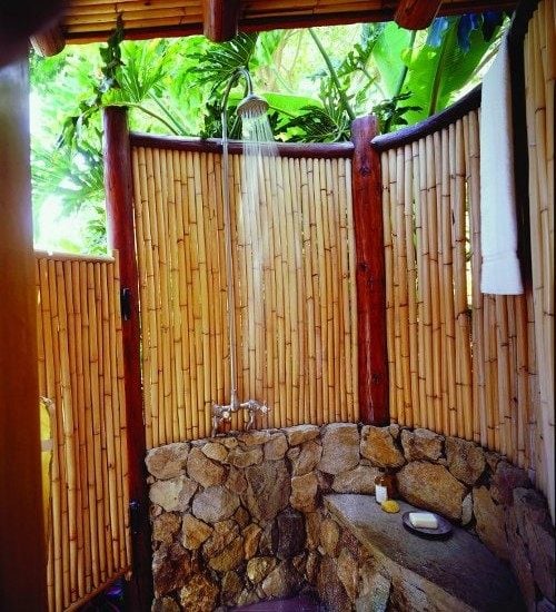  Bambus Ideen Stein Boden Naturbad draußen