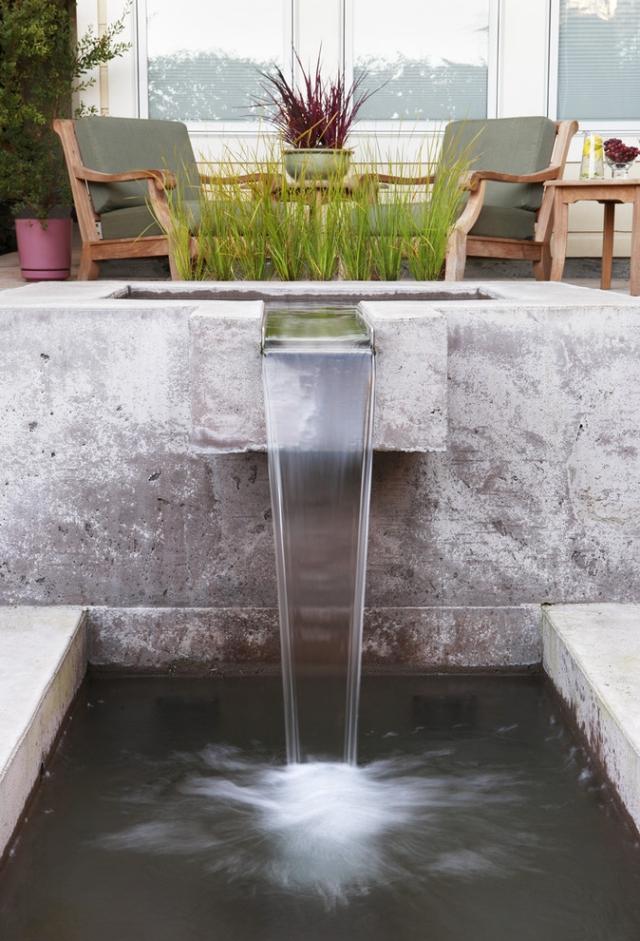 ideen brunnen Wasserfall-Wasseranlage im-Garten bauen