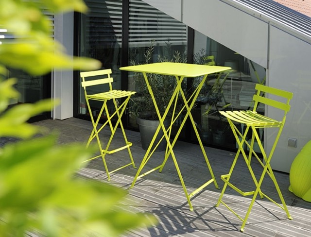 Gartenmöbel ideen Metall-sonnengelb Stühle  BISTRO