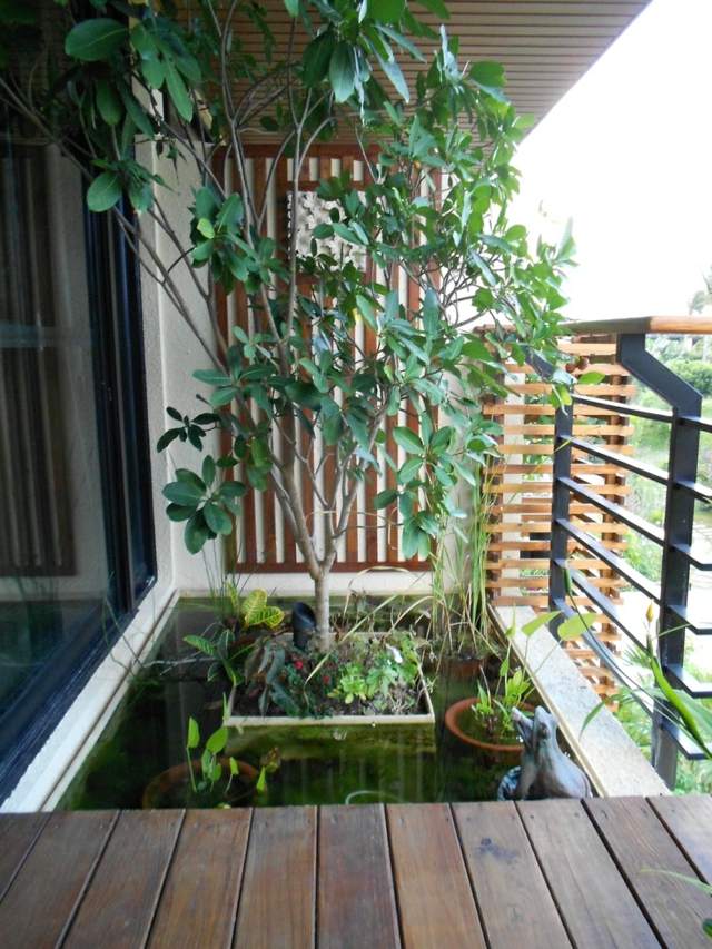 anlegen Baum Pflanzen Deko Ideen Balkon platzsparend