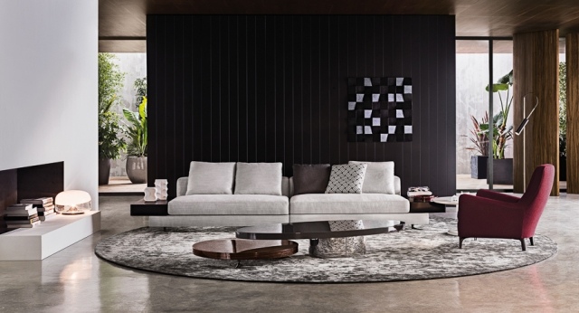 Einrichtung-modern pendelleuchten Wohnzimmer-Sitzgarnitur Textilien 