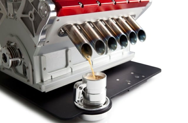 Küche Geräte Kaffeemaschine schönes Design Motor V12 inspiriert