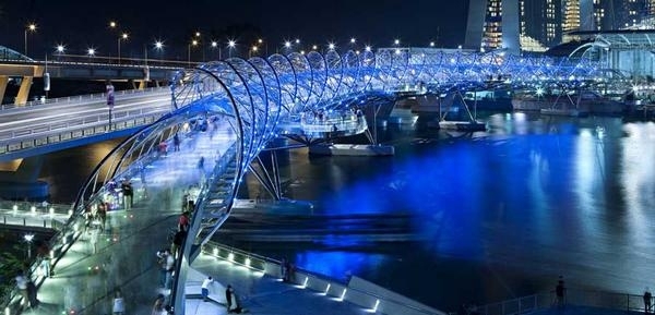 Moderne Brücken stahl beton aussischtsplattform-Helix Bridge-Singapur