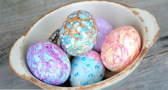  Pastellstifte bemalen Kinder Spaß Bastel Ideen zu Ostern