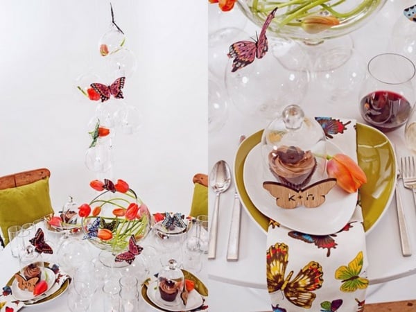 Tulpen romantische Tischdeko Ideen süßes Design