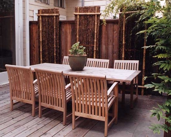 Bambus Holz Design Boden Belag Gartentisch