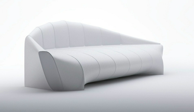 modern ergonomisch weiß Leder gepolstert Wohnzimmer Möbel