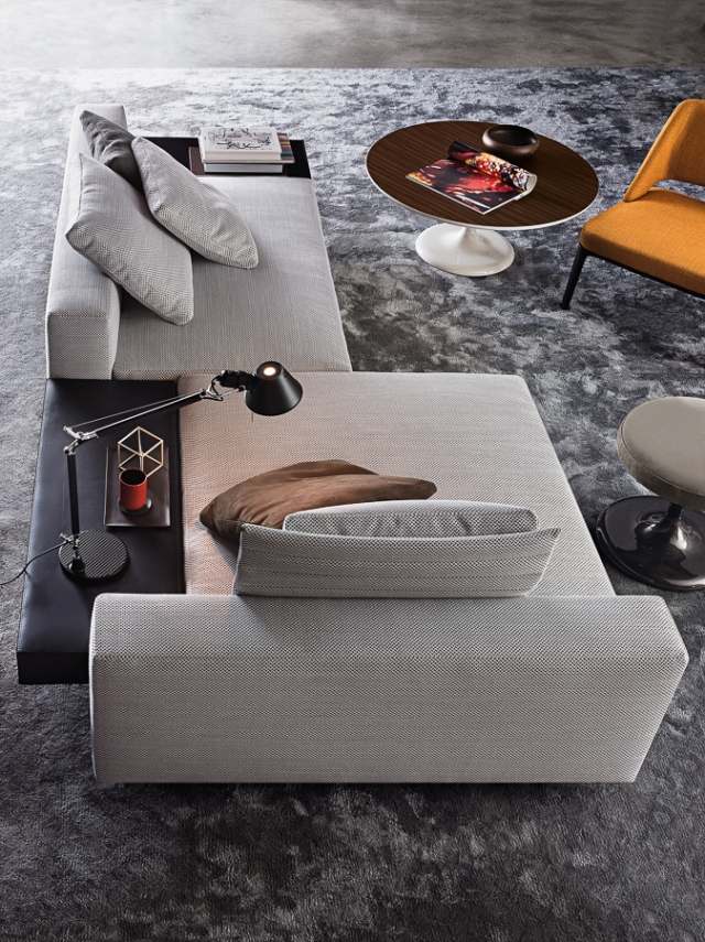 Sofa-set beistelltisch wohnzimmer-lounge teppichboden-grau nuancen
