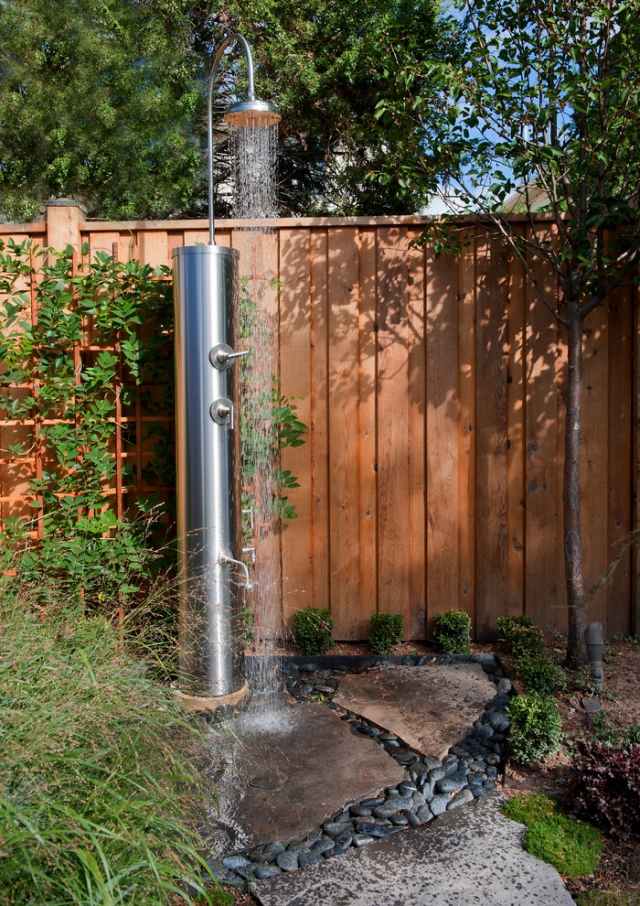 Stahl Garten dusche-Ausstattung für den Pool-Bereich gestalten ideen