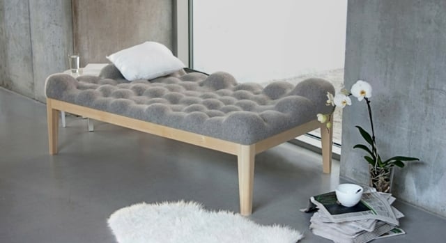 Modernes Tagesbett Baumwolle Holz Gestell modern Möbel Design Ideen