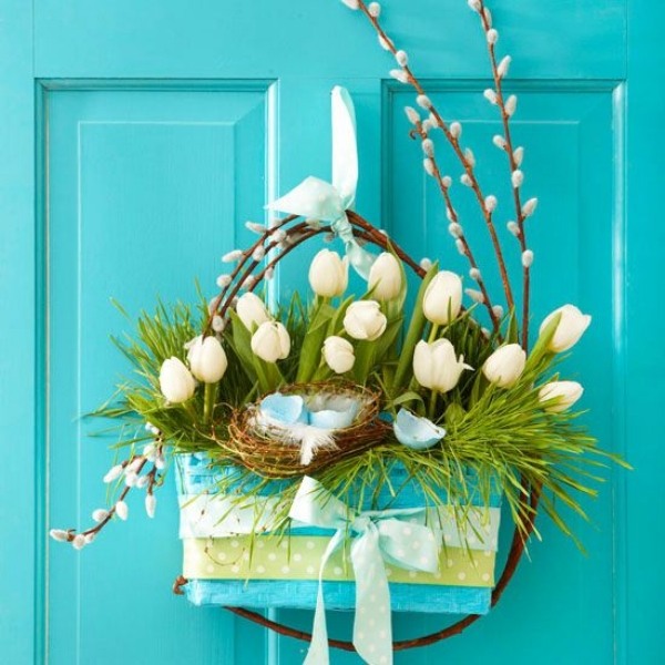 ostern dekorieren-festlich tulpen-strauß vase dekoideen