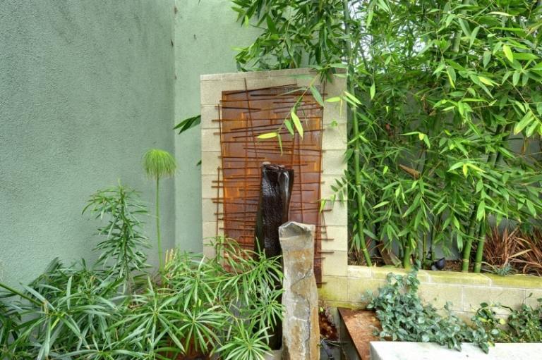 Wasserspiele Garten modern-Brunnen-Bambus-Naturstein