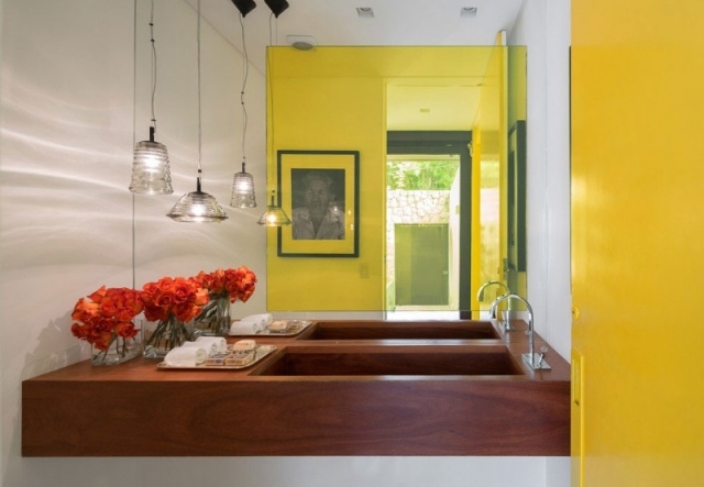 badezimmer pendelleuchten design-ideen leuchtend Limantos Residence