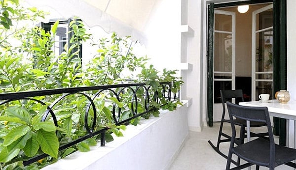 Ideen für Balkonverkleidung metall dekorative elemente balkonmöbel