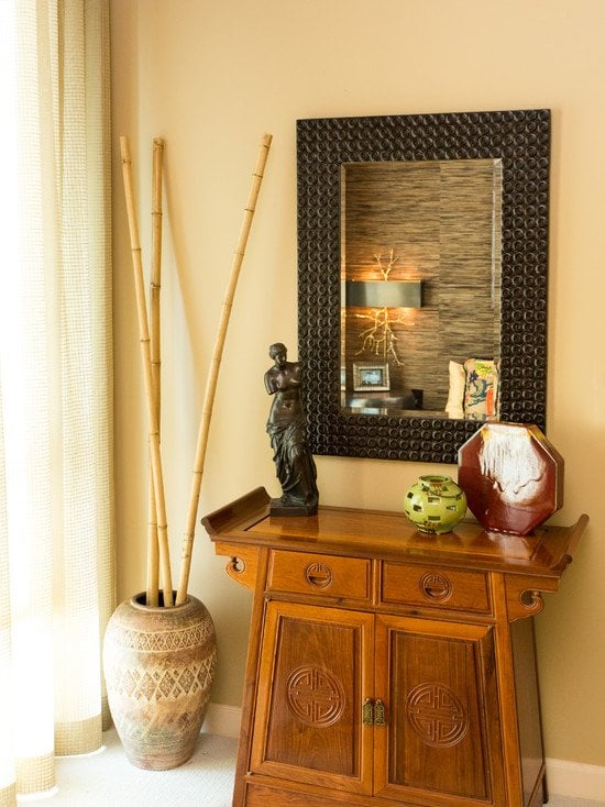 bambusstangen deko vasen holz kommode schlafzimmer