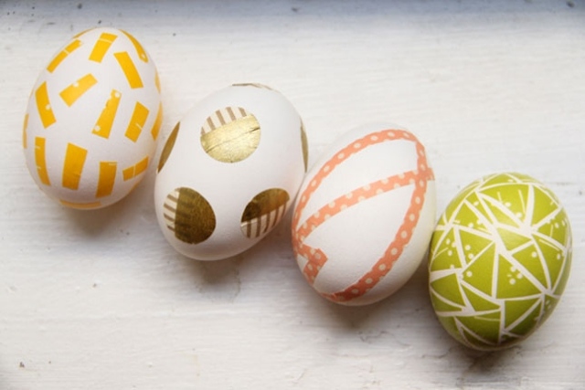 dekoideen ostern basteln-eier dekorieren-aufkleber selber machen