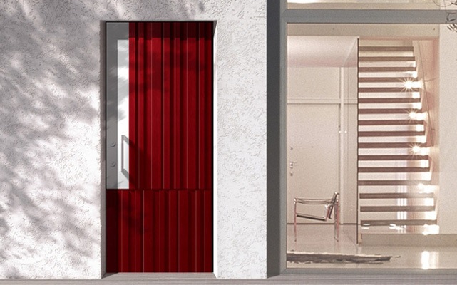 Hauseingang Tür modernes Design Nebeneingangstür gestalten