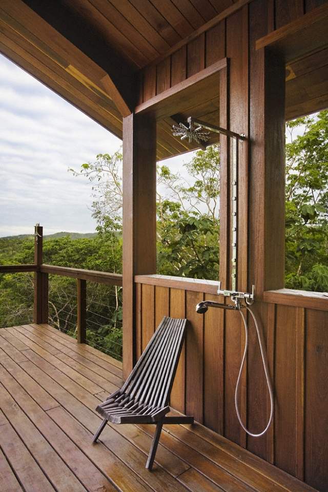 edelstahl Dusche-duschkopf terrasse Holz sitzstuhl design