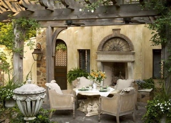 einrichtung garten-terrasse möbel-holzpergola alt europäischer stil