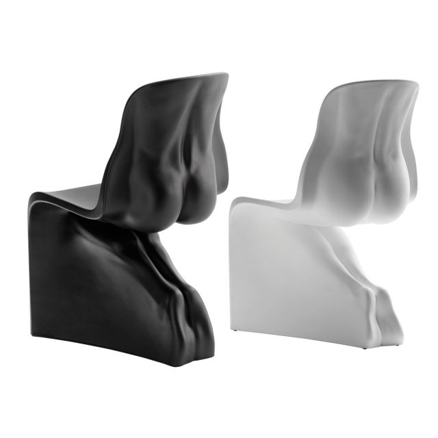 extravagante möbel-design ideen-schwarz weiß-Him-Her stühle polyäthylen