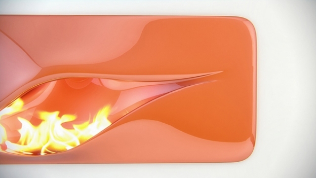 feuer flammen-kaminofen mvtikka futuristische formensprache