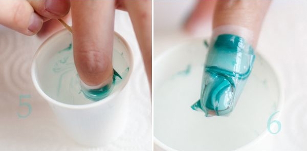 fingerspitzen ins wasser-mit lack-eintauchen anleitung marmor effekte