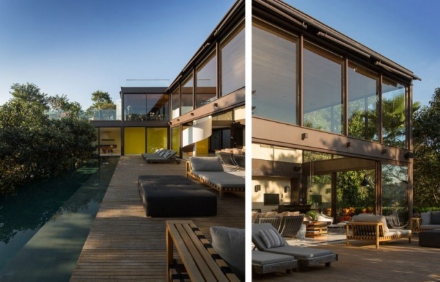 luxus villa-holz terrasse infinity-pool lounge-möbel