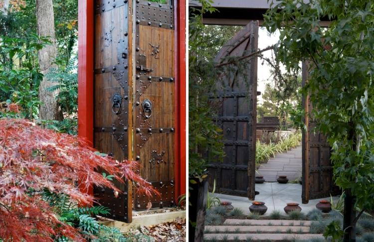 Gartentore und Gartentüren massivholz-metall-scharniere-japan-garten