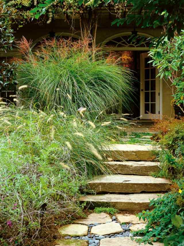 gartenweg treppen verlegen sandstein landschaftsbau design